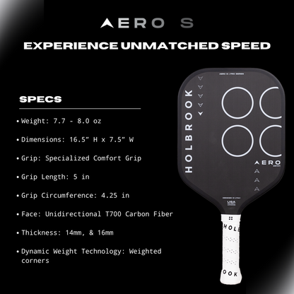 Holbrook Aero S 16mm Pickleball Paddle | Pickleball Sports Value
