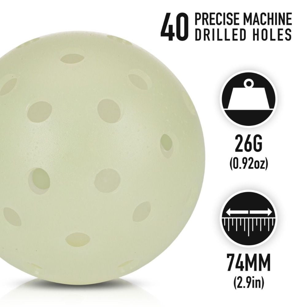 Franklin Sports Glow in the Dark X-40 Outdoor Pickleballs | Pickleball Sports Latest