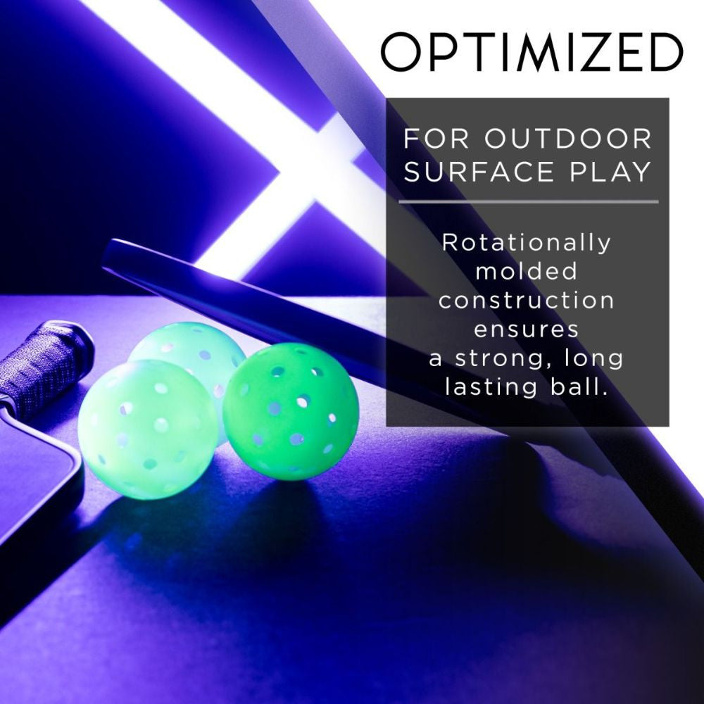 Franklin Sports Glow in the Dark X-40 Outdoor Pickleballs | Pickleball Sports Latest