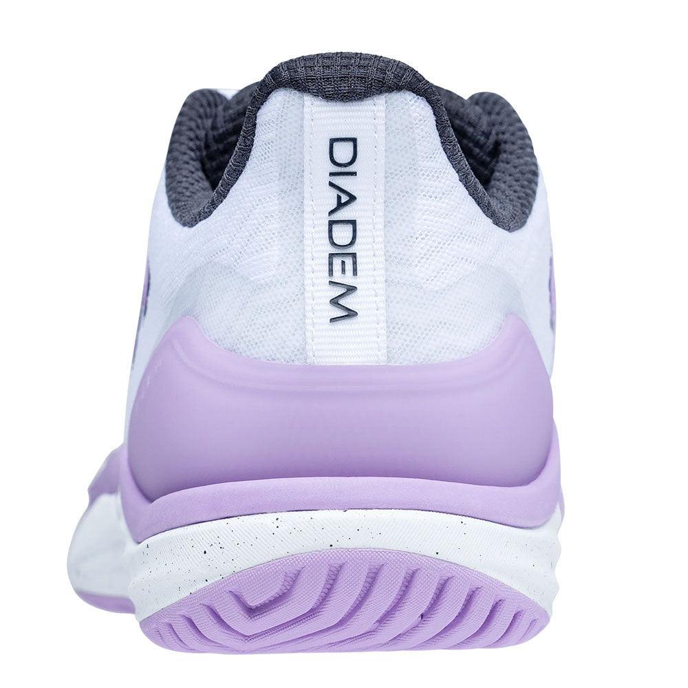 Diadem Court Burst Court Shoe - White/Purple | Pickleball Sports Essential