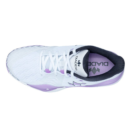 Diadem Court Burst Court Shoe - White/Purple | Pickleball Sports Essential