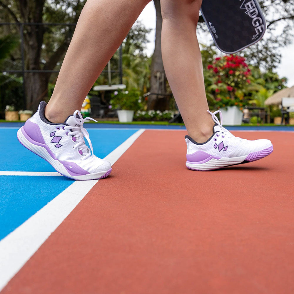 Diadem Court Burst Court Shoe - White/Purple | Pickleball Sports Essential