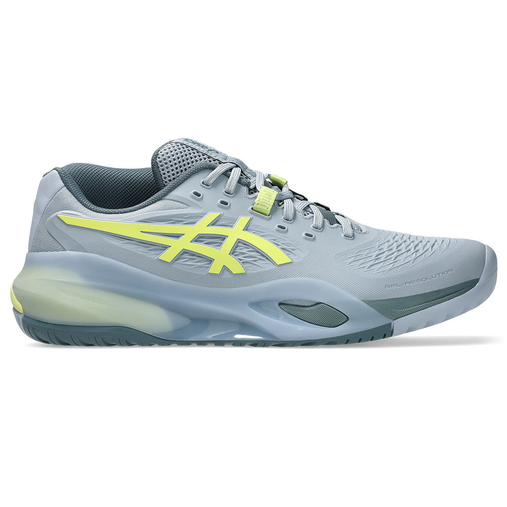 ASICS Gel-Resolution X 2E  Wide Court Shoe - Grey Blue/Pistachio | Pickleball Sports Top Pick