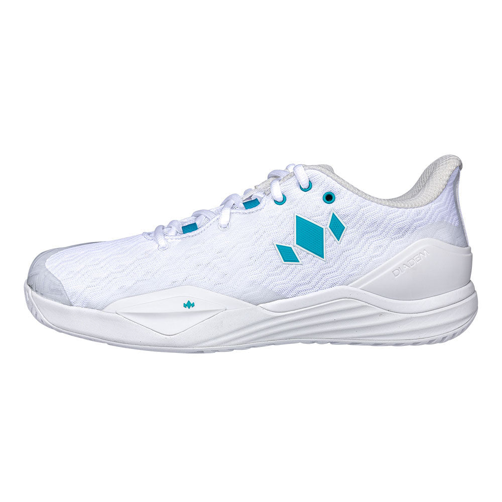 Diadem Court Burst Court Shoe - Unisex - White/Teal | Pickleball Sports Top Pick