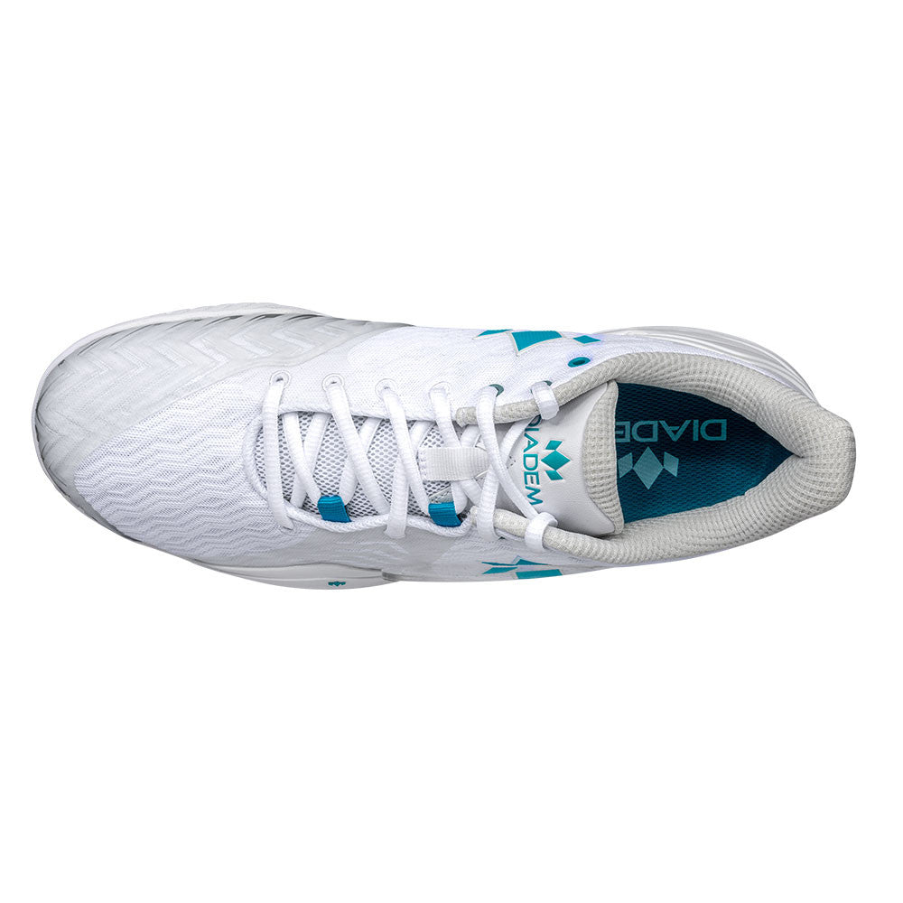 Diadem Court Burst Court Shoe - Unisex - White/Teal | Pickleball Sports Top Pick