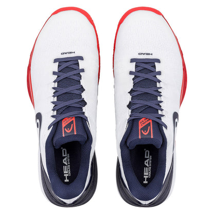 HEAD Revolt Pro 5.0 Court Shoe - White/Navy/Red | Pickleball Sports Latest