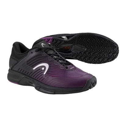 HEAD Revolt Pro 4.5 Court  Shoe - Black/Plum | Pickleball Sports Quality