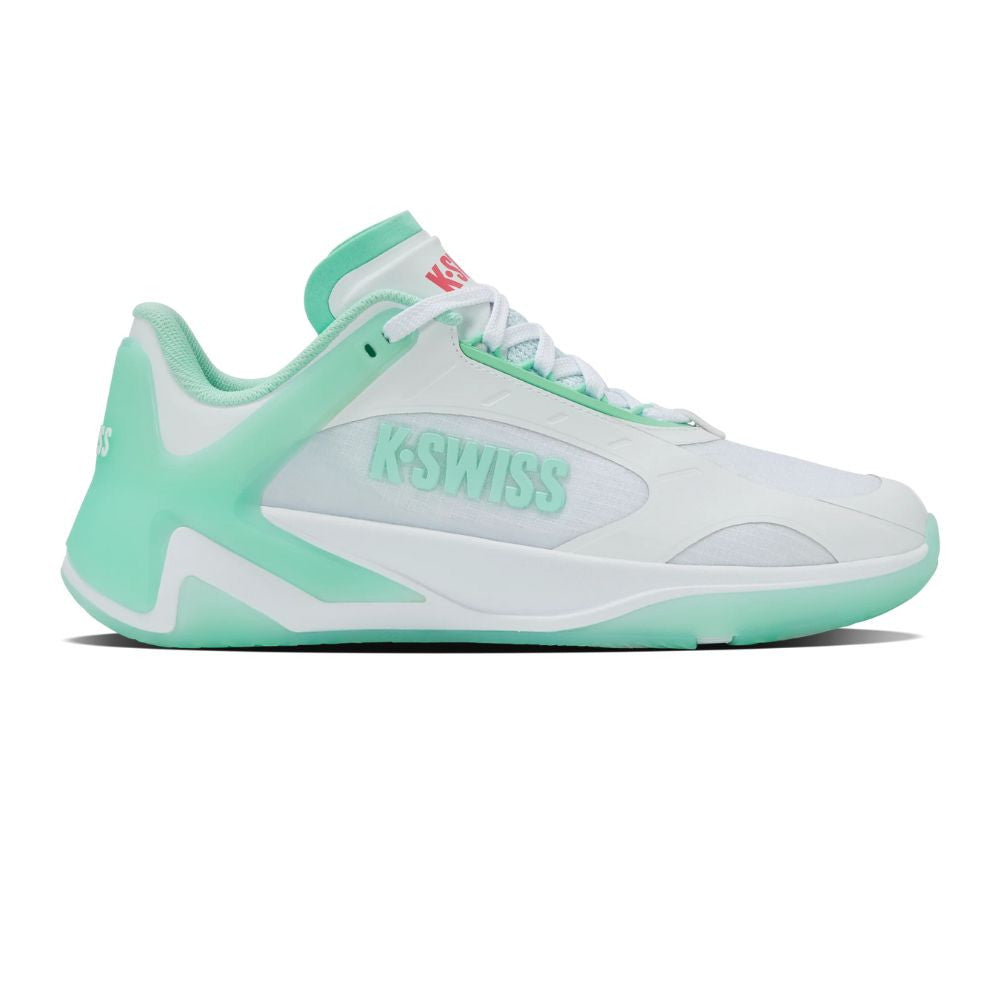 K-Swiss K-Frame Pickleball Shoe - White/Neon Mint/Hot Neon Pink | Pickleball Sports Latest