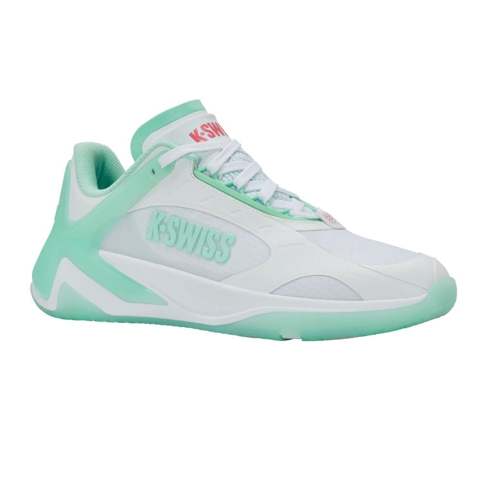 K-Swiss K-Frame Pickleball Shoe - White/Neon Mint/Hot Neon Pink | Pickleball Sports Latest
