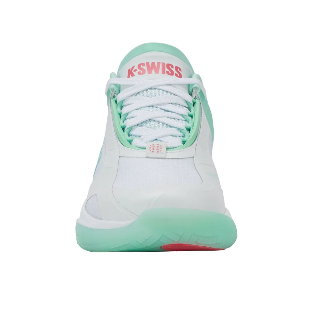 K-Swiss K-Frame Pickleball Shoe - White/Neon Mint/Hot Neon Pink | Pickleball Sports Latest