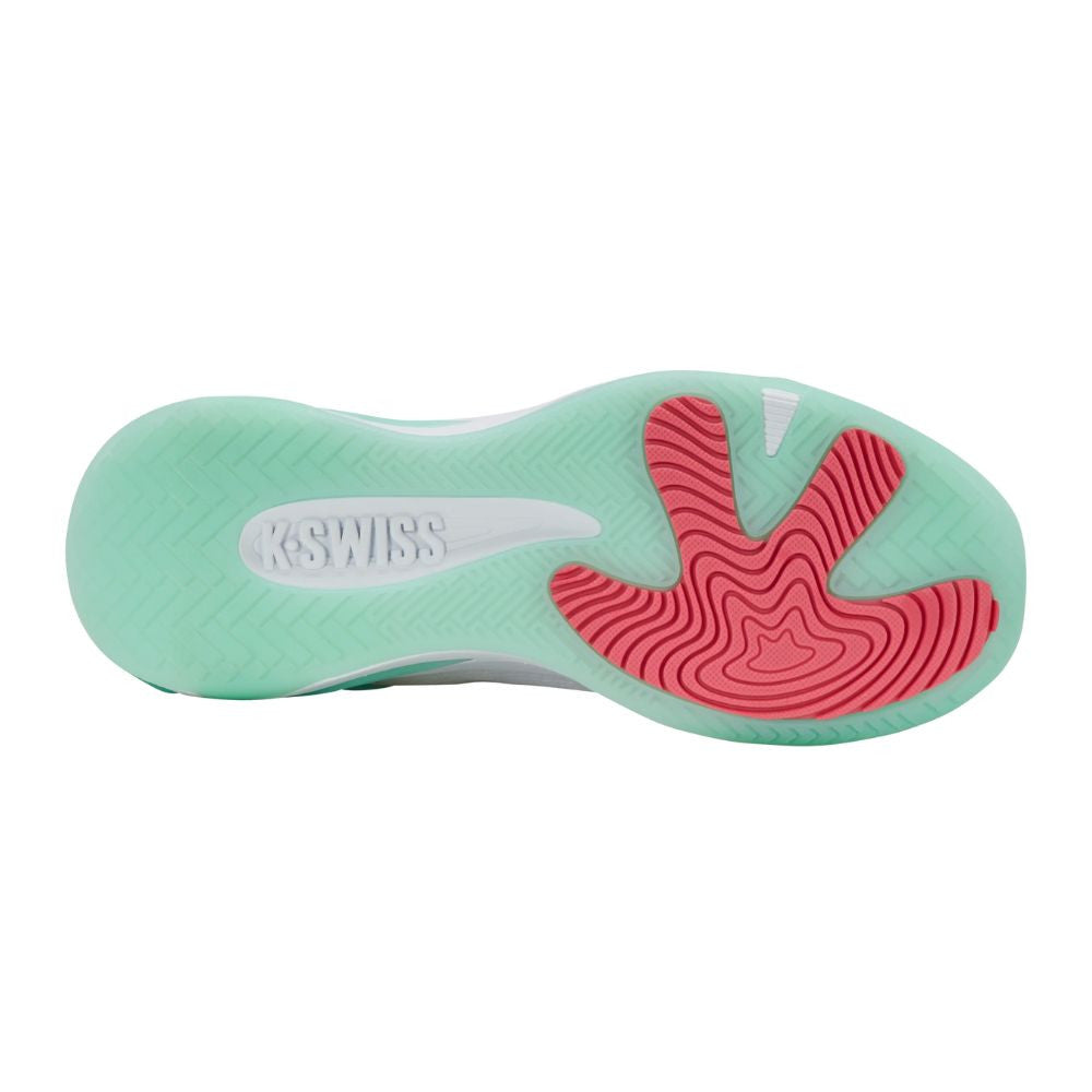 K-Swiss K-Frame Pickleball Shoe - White/Neon Mint/Hot Neon Pink | Pickleball Sports Latest