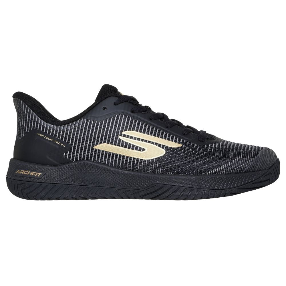 Skechers Viper Court Pro 2.0 Black/Gold  Shoe | Pickleball Sports Value