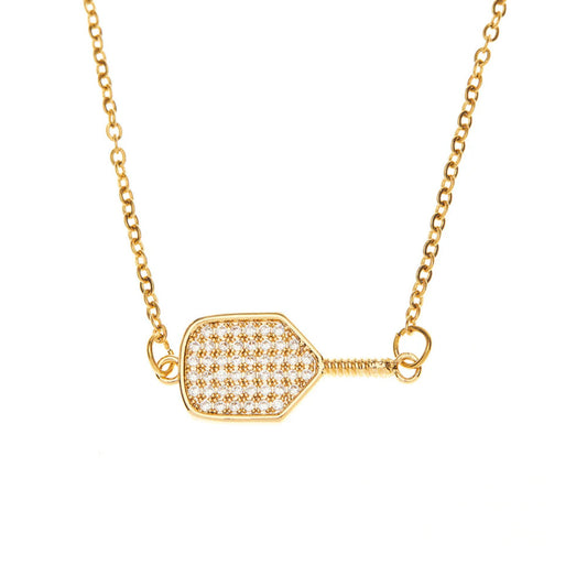 Born to Rally Pickleball CZ Paddle Necklace | Pickleball Sports Great Value