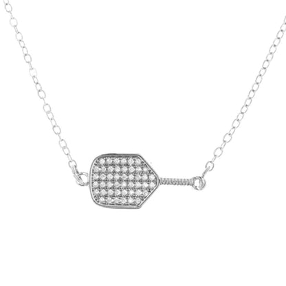 Born to Rally Pickleball CZ Paddle Necklace | Pickleball Sports Great Value