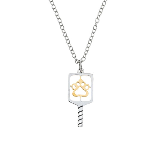 Born to Rally Pickleball Paw Necklace | Pickleball Sports Customer Favorite