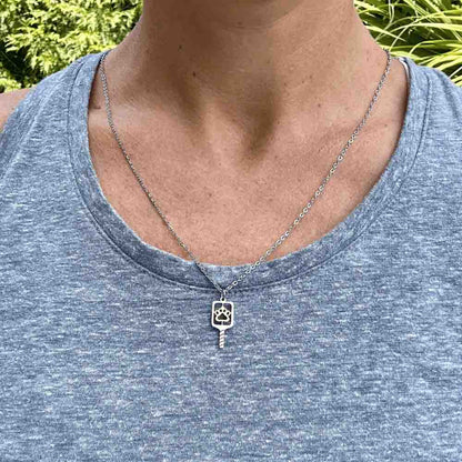 Born to Rally Pickleball Paw Necklace | Pickleball Sports Customer Favorite