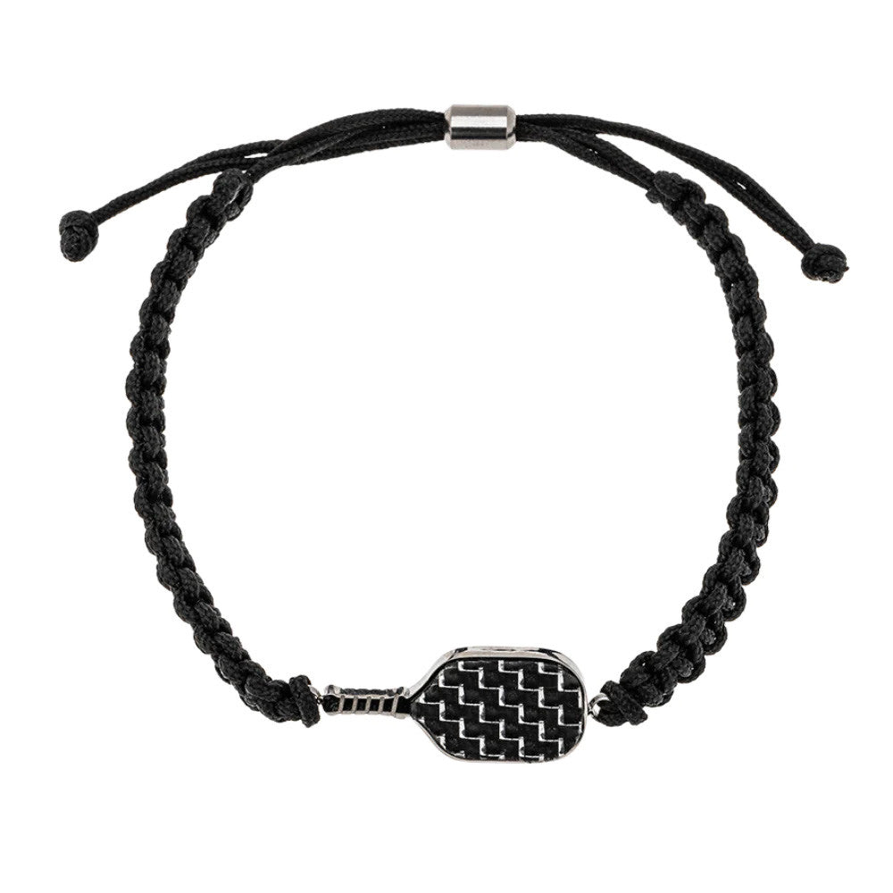 Born to Rally Pickleball Stainless Steel Carbon Fiber Bracelet | Pickleball Sports Value