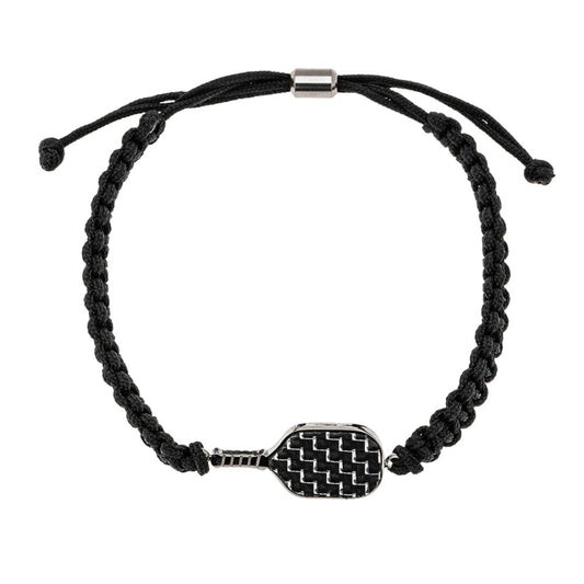 Born to Rally Pickleball Stainless Steel Carbon Fiber Bracelet | Pickleball Sports Value