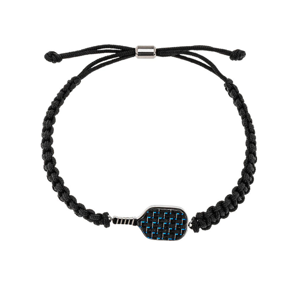 Born to Rally Pickleball Stainless Steel Carbon Fiber Bracelet | Pickleball Sports Value