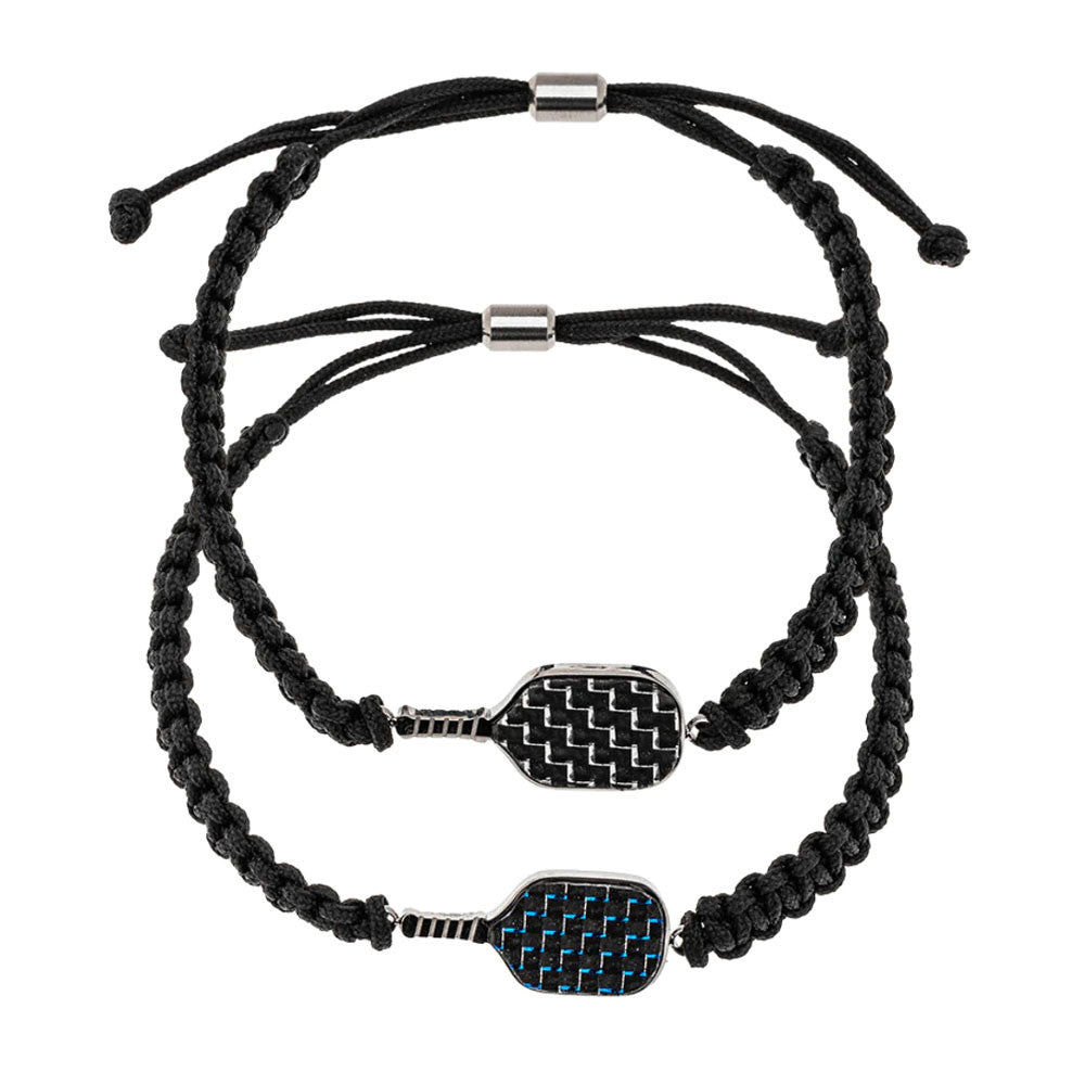 Born to Rally Pickleball Stainless Steel Carbon Fiber Bracelet | Pickleball Sports Value