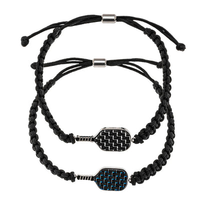 Born to Rally Pickleball Stainless Steel Carbon Fiber Bracelet | Pickleball Sports Value