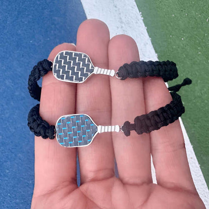 Born to Rally Pickleball Stainless Steel Carbon Fiber Bracelet | Pickleball Sports Value