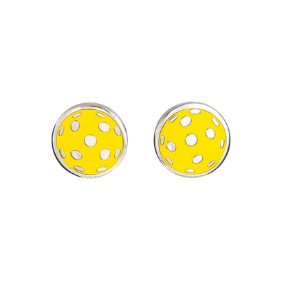 Yellow Pickleball Ball Earrings Flat | Pickleball Sports Value