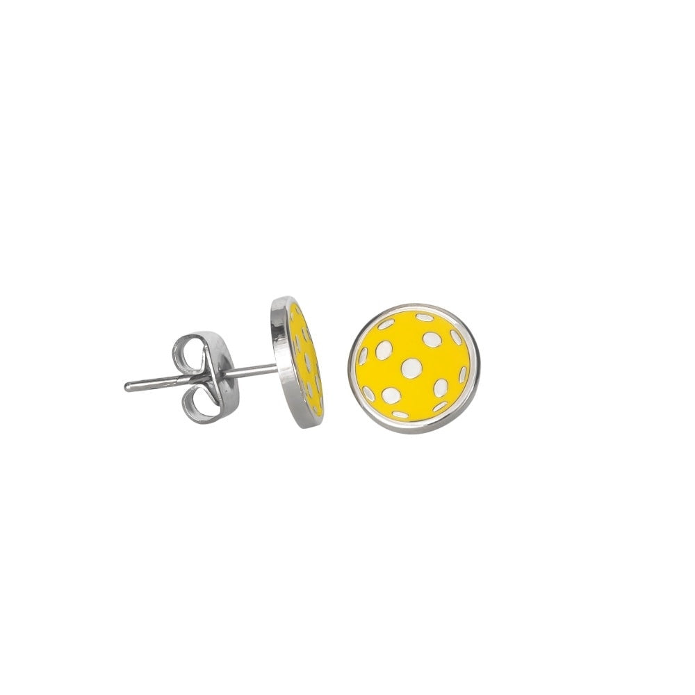 Yellow Pickleball Ball Earrings Flat | Pickleball Sports Value
