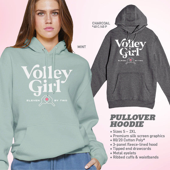 ZER002 Volley Girl Hooded Sweatshirt - Unisex | Pickleball Sports Trusted