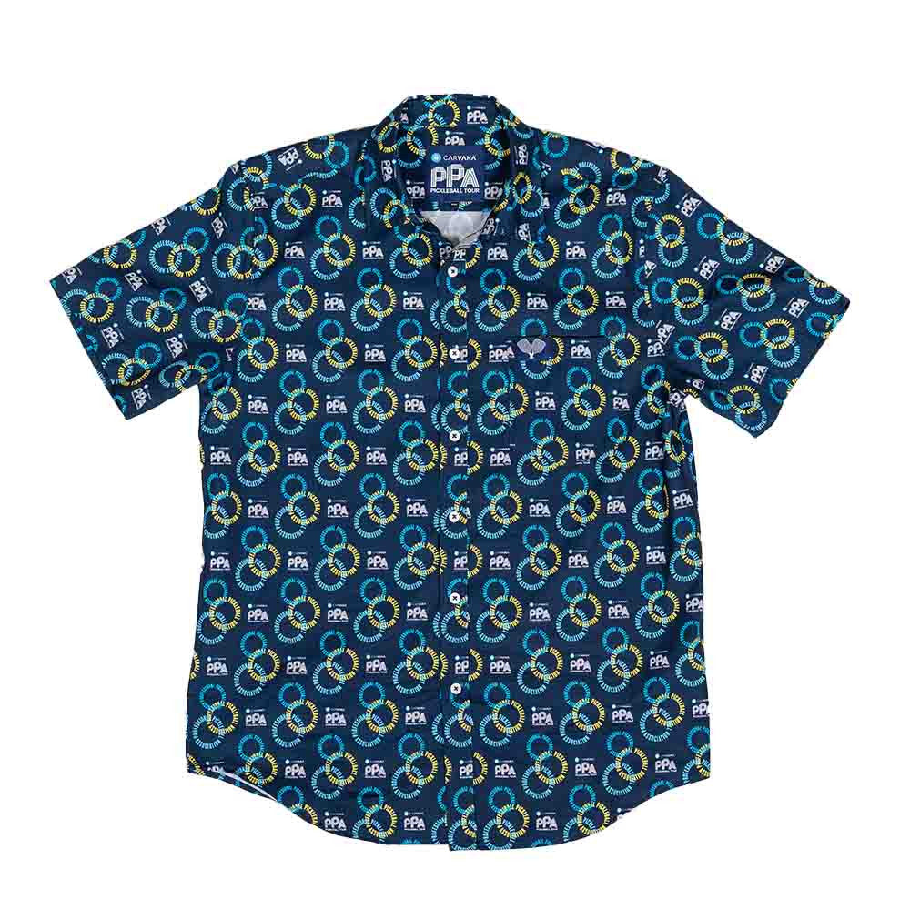 PPa Circle Short Sleeve Button Down Shirt - Unisex | Pickleball Sports Everyday