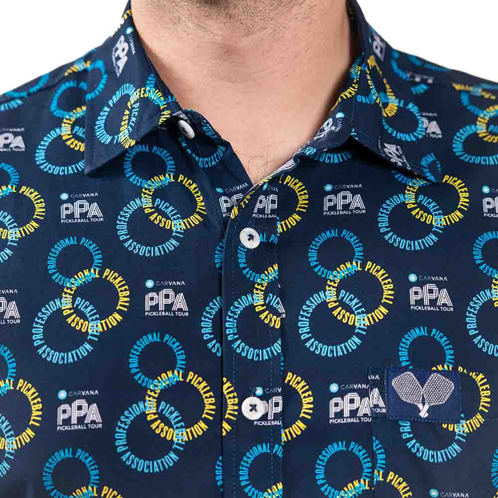 PPa Circle Short Sleeve Button Down Shirt - Unisex | Pickleball Sports Everyday