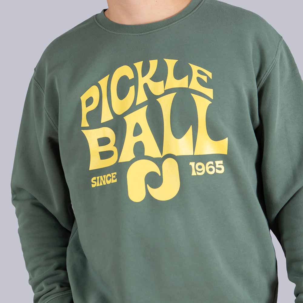 Heritage Pickle-ball Groovy Crew Neck Sweatshirt | Pickleball Sports Classic
