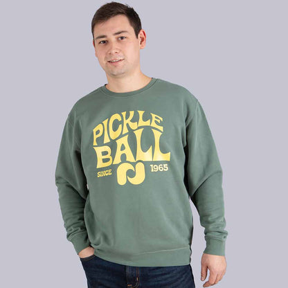 Heritage Pickle-ball Groovy Crew Neck Sweatshirt | Pickleball Sports Classic
