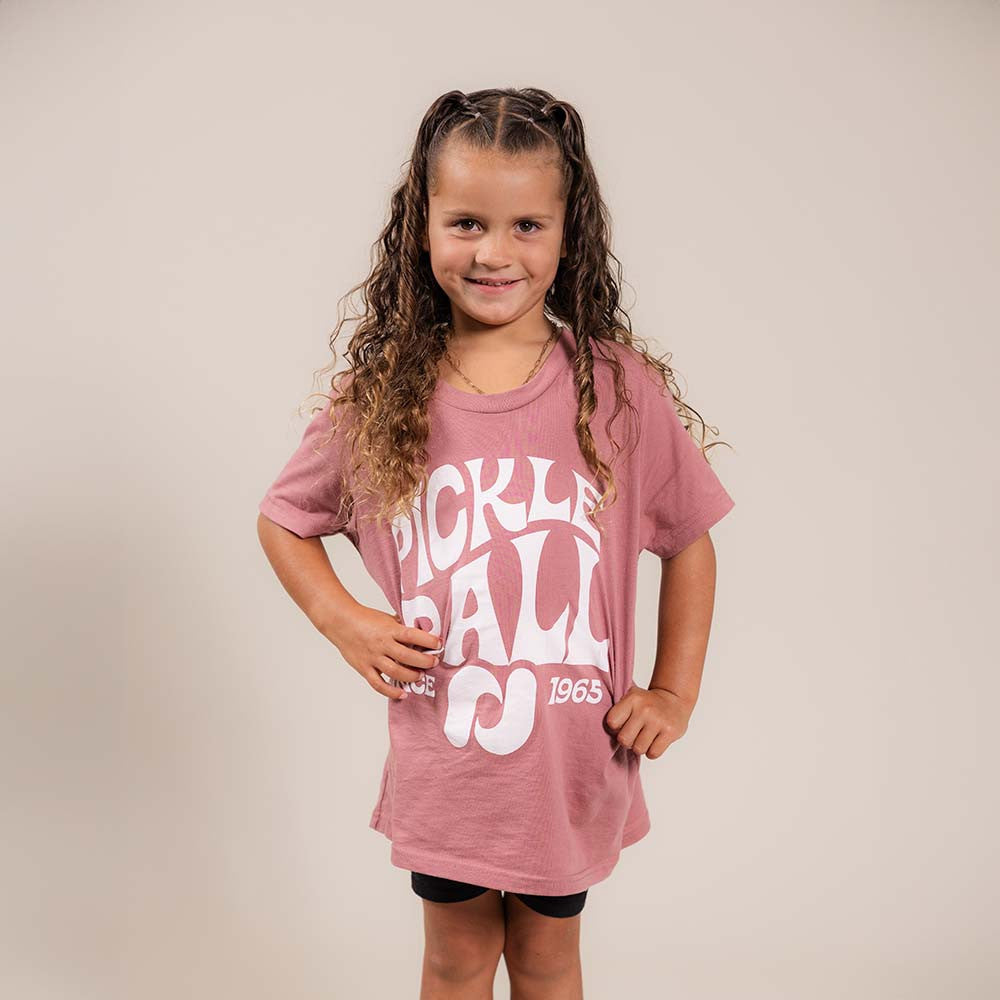Heritage Pickle-ball Groovy T-Shirt - Youth | Pickleball Sports Everyday