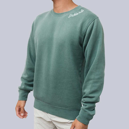 Heritage Pickle-ball Embroidered Cursive Crew Neck Sweatshirt | Pickleball Sports Value
