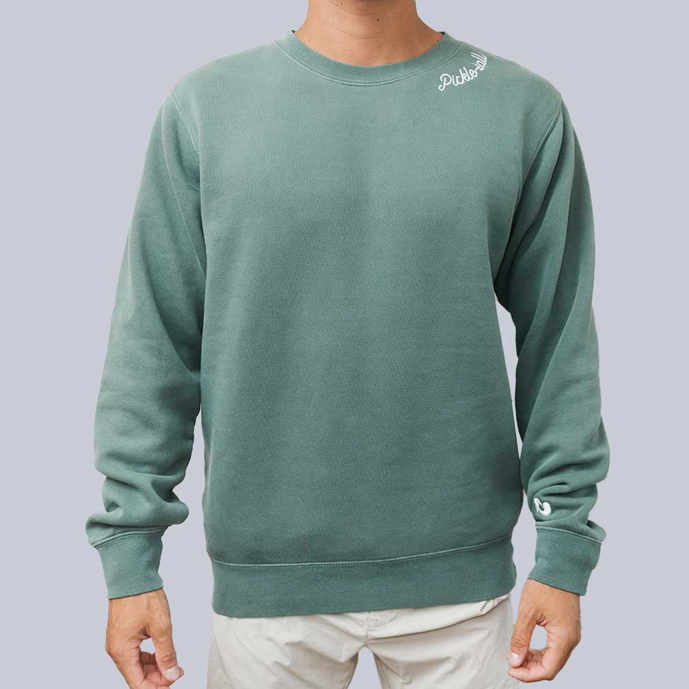 Heritage Pickle-ball Embroidered Cursive Crew Neck Sweatshirt | Pickleball Sports Value