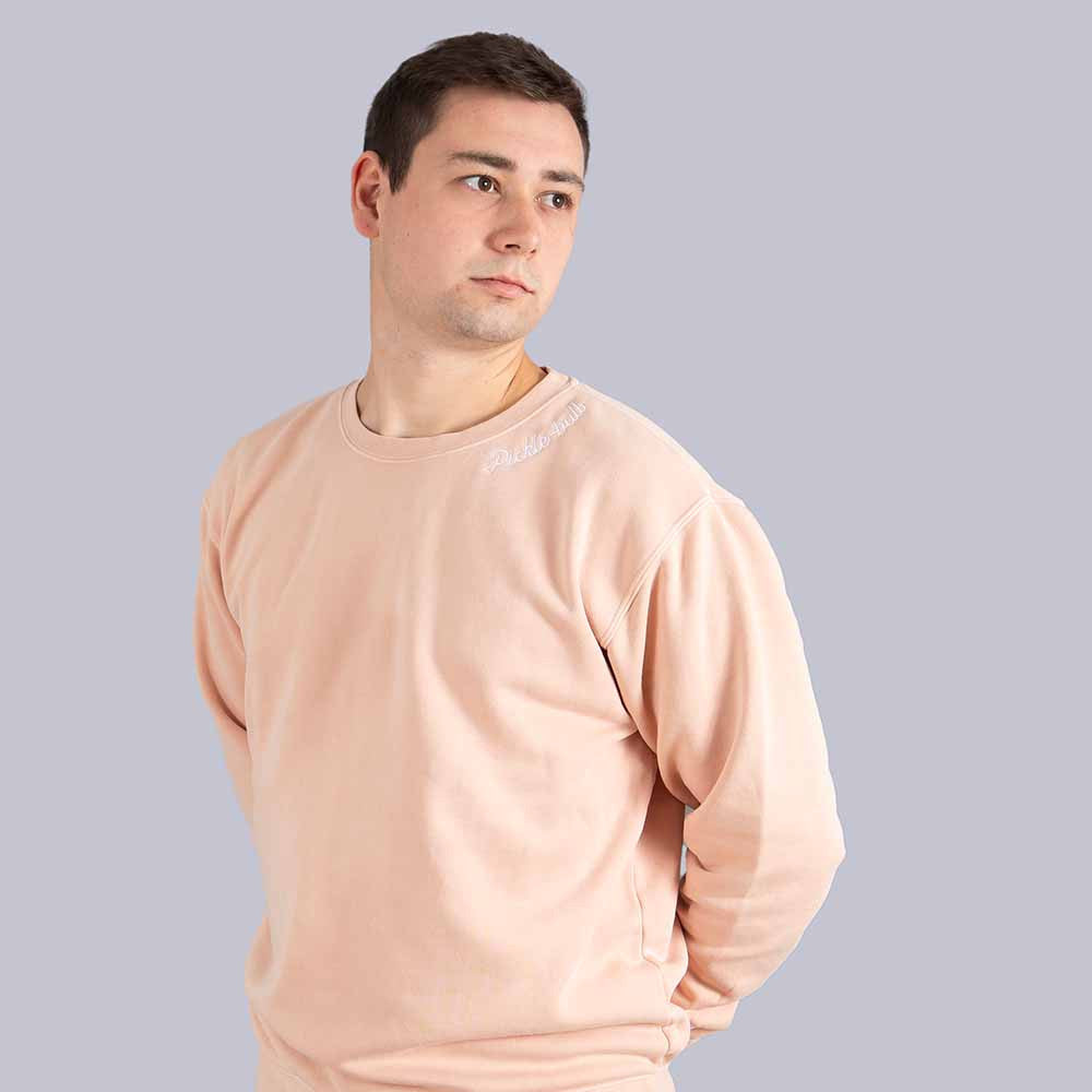 Heritage Pickle-ball Embroidered Cursive Crew Neck Sweatshirt | Pickleball Sports Value