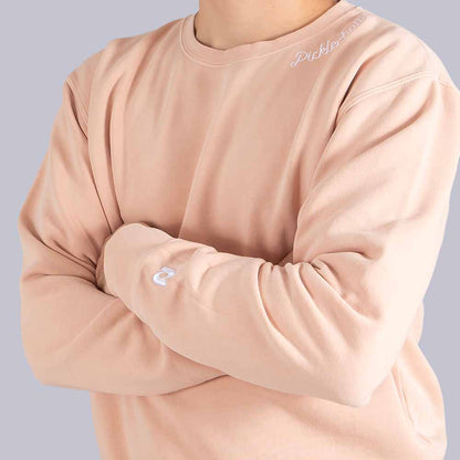 Heritage Pickle-ball Embroidered Cursive Crew Neck Sweatshirt | Pickleball Sports Value
