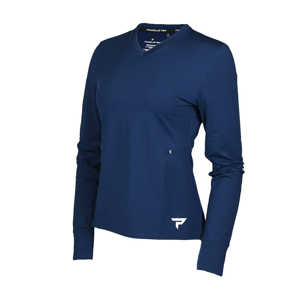 Paddletek Long Sleeve V-Neck Tee | Pickleball Sports Customer Favorite