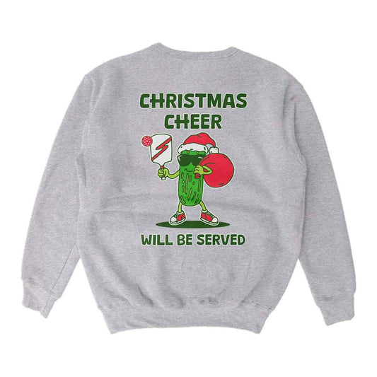 Wallflower Christmas Cheer Served Pickle Crewneck Sweatshirt - Unisex | Pickleball Sports Quality