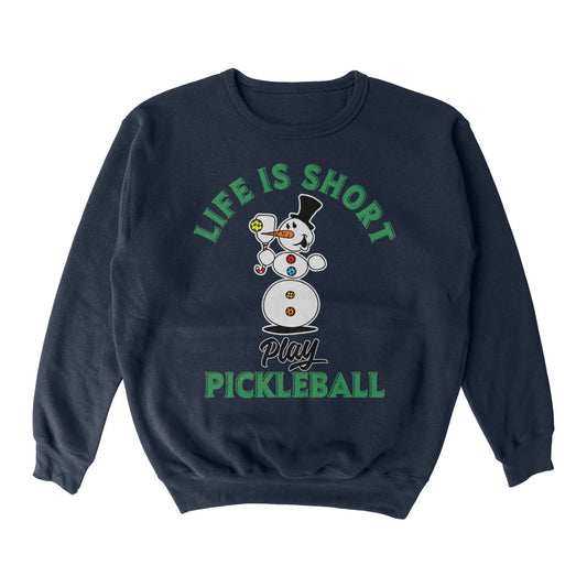 Wallflower Life is Short Melted Snowman Crewneck Sweatshirt - Unisex | Pickleball Sports Everyday